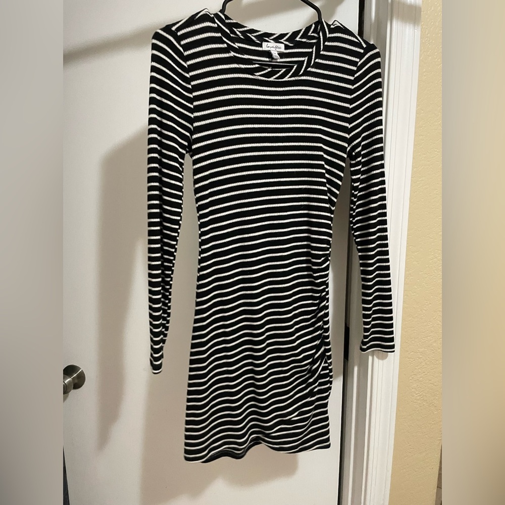 Love, Fire Black & White striped dress